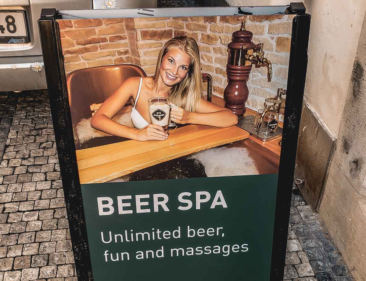 Banner do beer spa em Praga