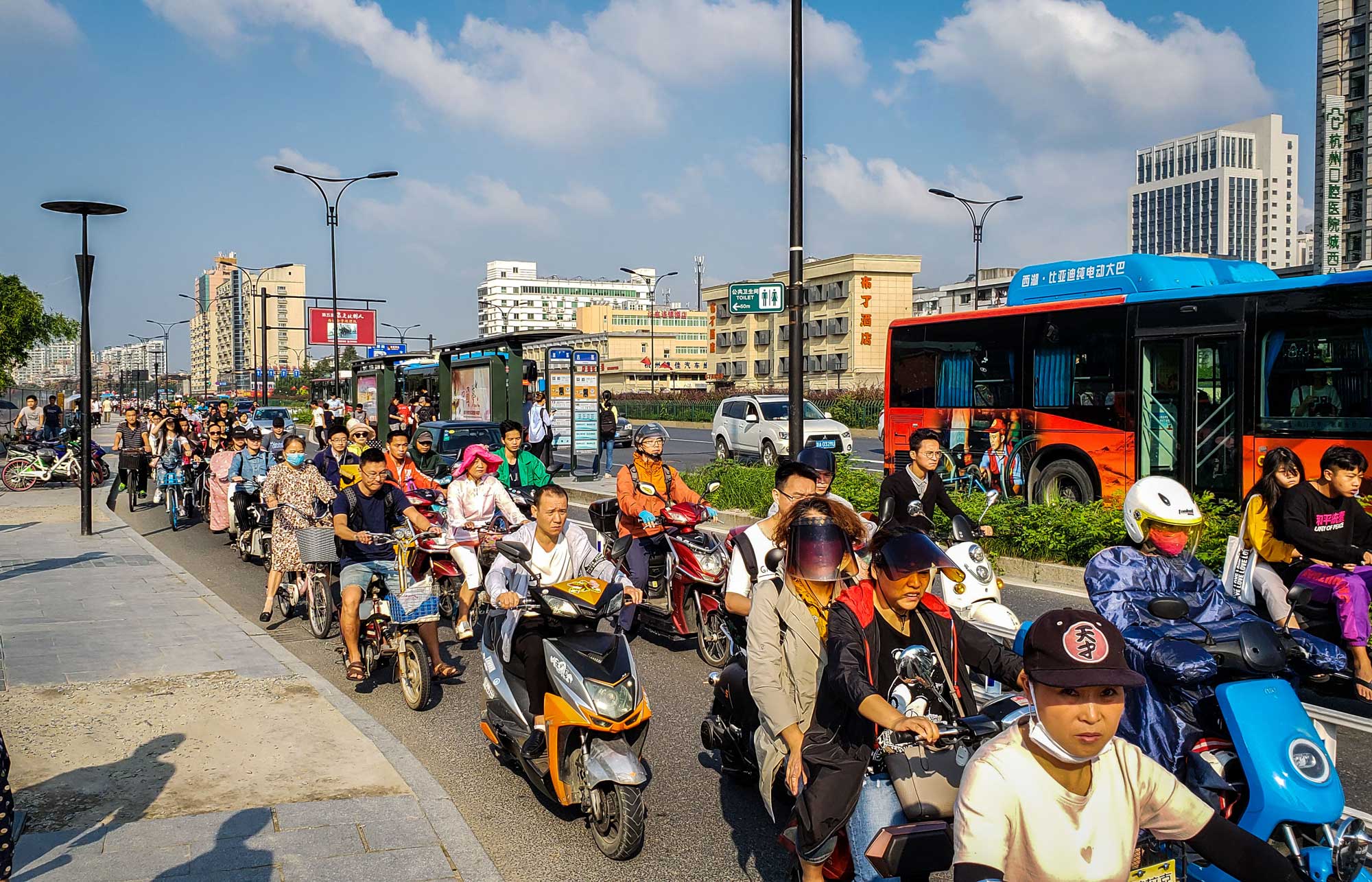 Excesso de motos na China
