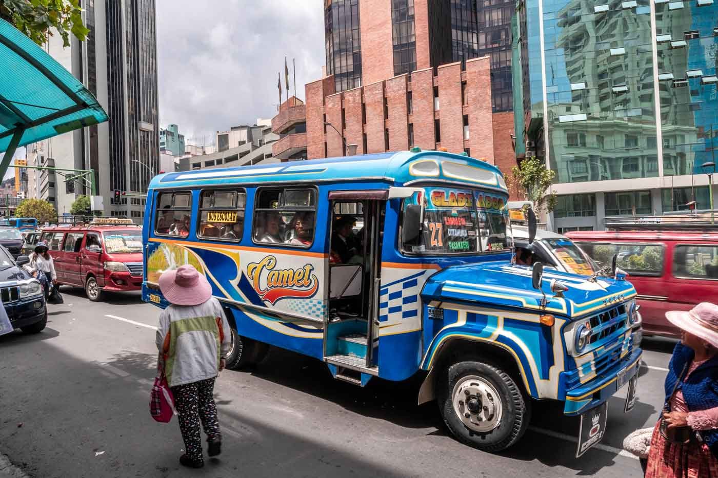 Transporte no Centro de La Paz