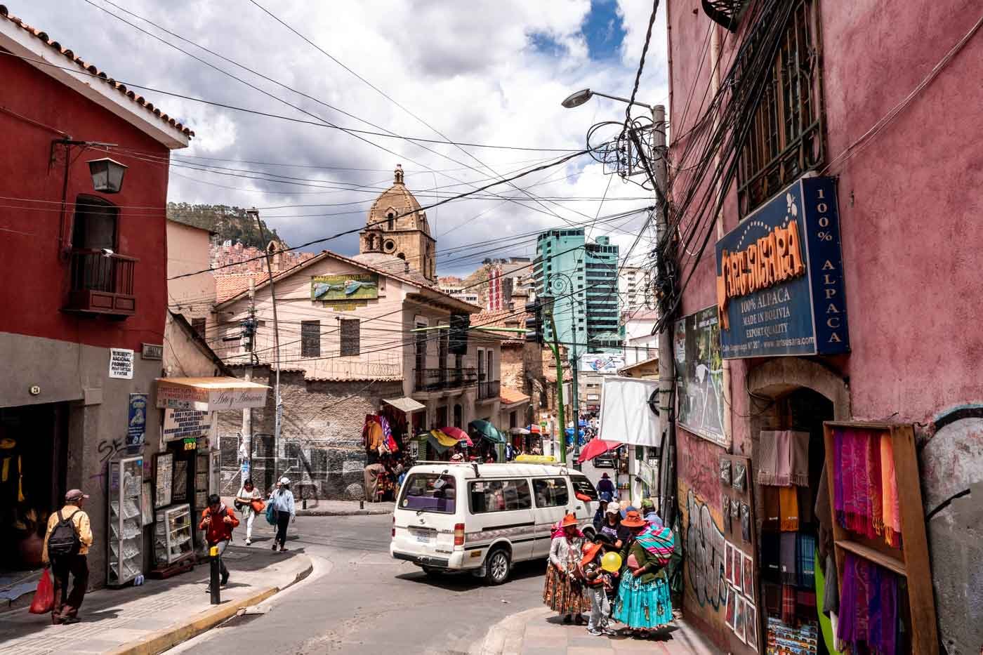 Ruas de La Paz na bolívia